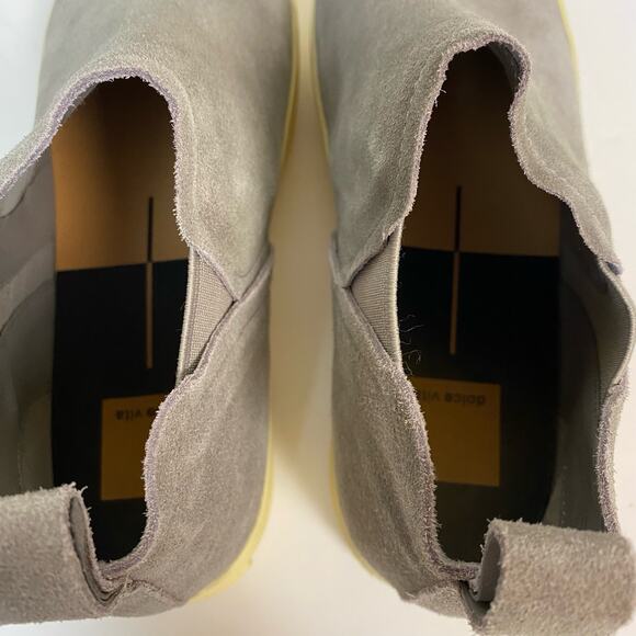 Dolce Vita Tasha Gray Leather Slip On High Top Sneaker Bootie Size 8.5 - Picture 6 of 10